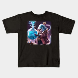 Mad dolphin scientist experimenting Kids T-Shirt